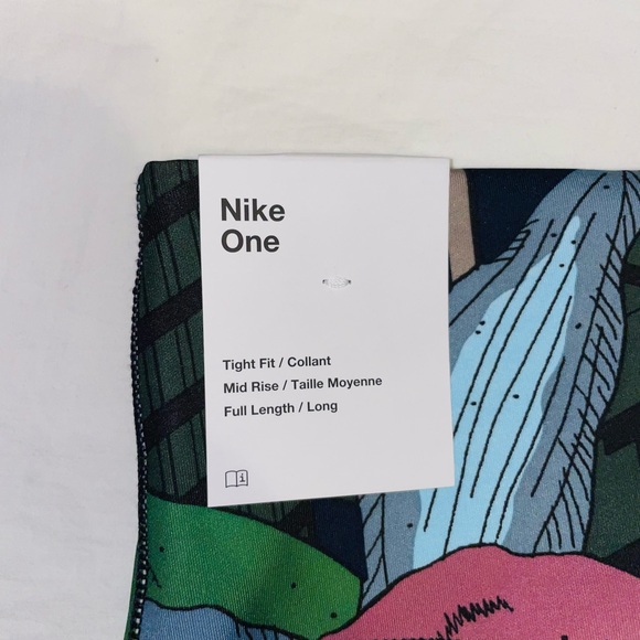 Nike Women One Ivón Clash Printed Leggings Mid Rise 2X - Picture 4 of 4